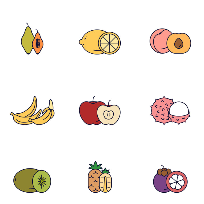 Fruits and berries icons