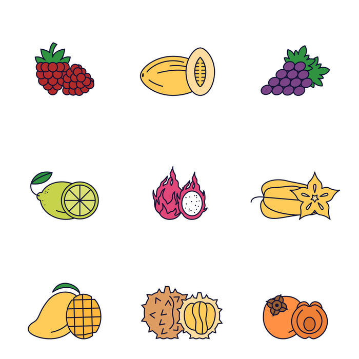 Fruits and berries icons