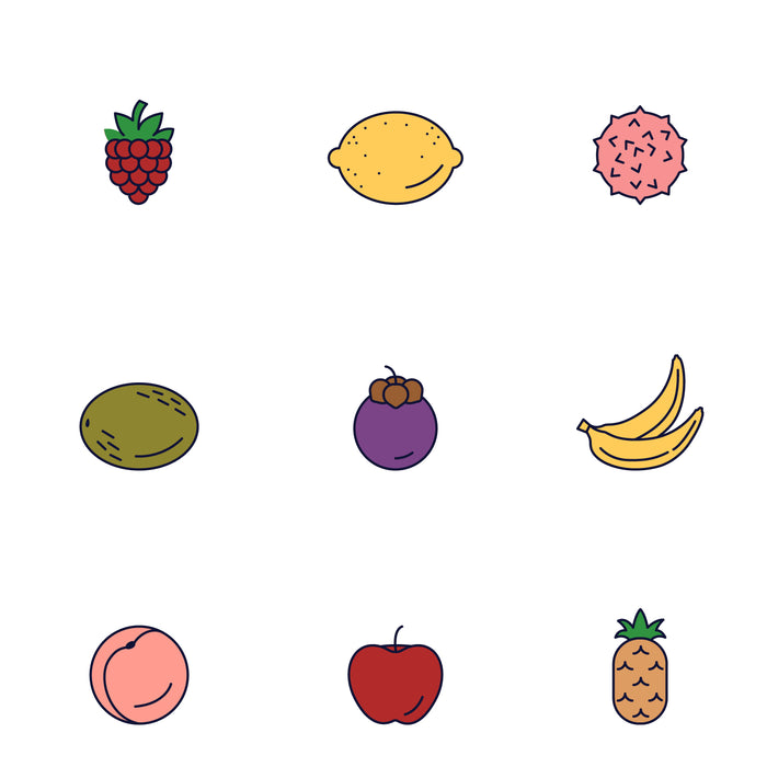 Fruits icons set