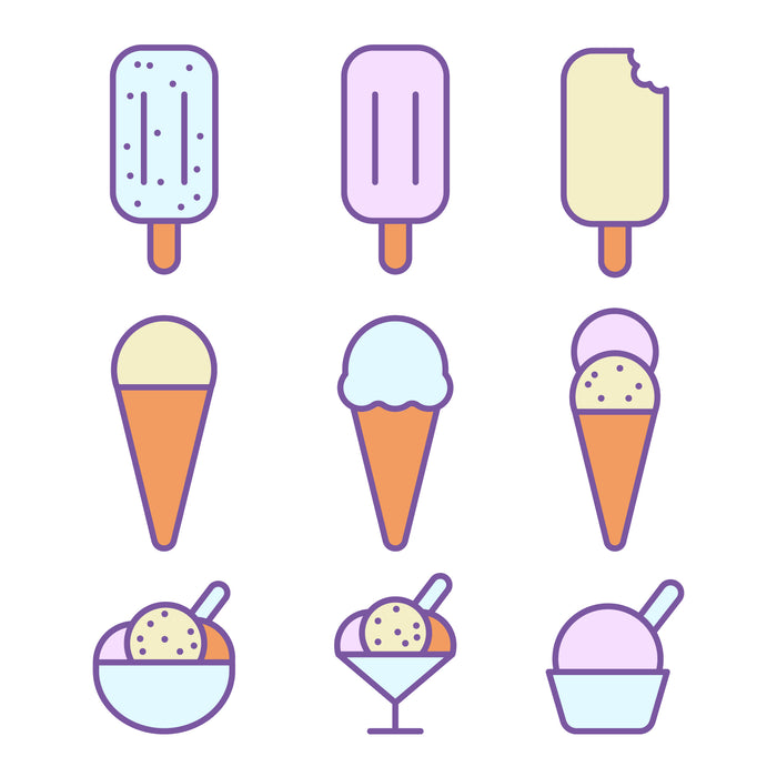 Ice cream icons set