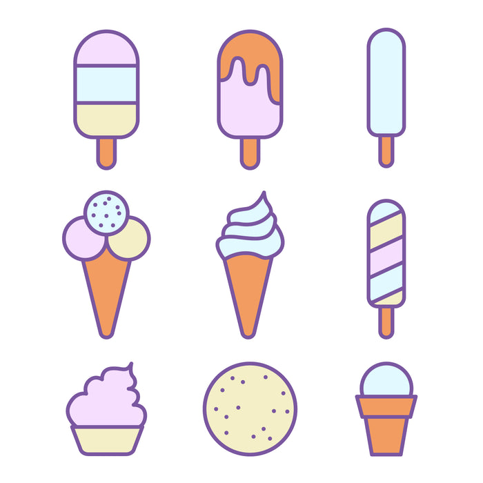 Ice cream icons set