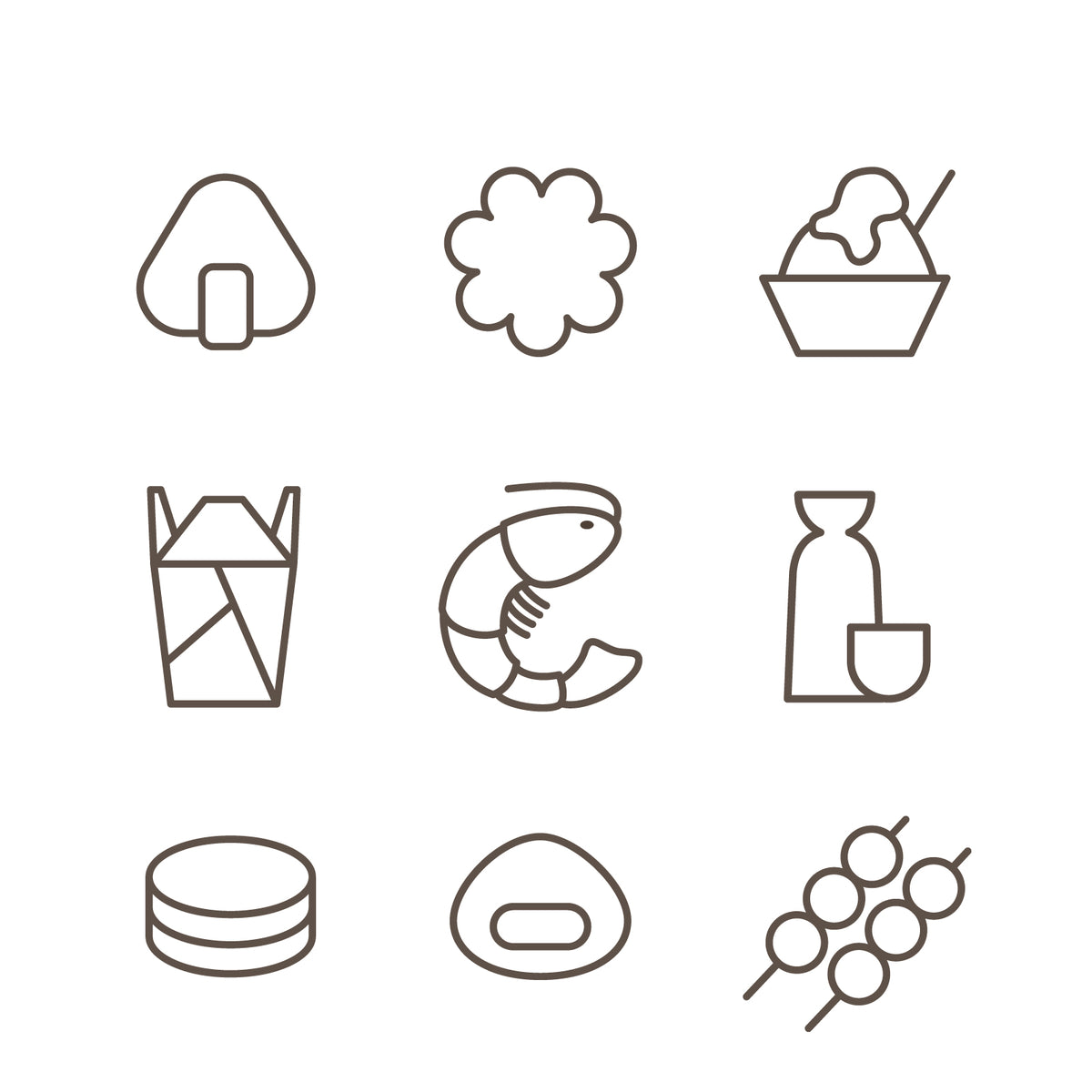 Japanese food icon set