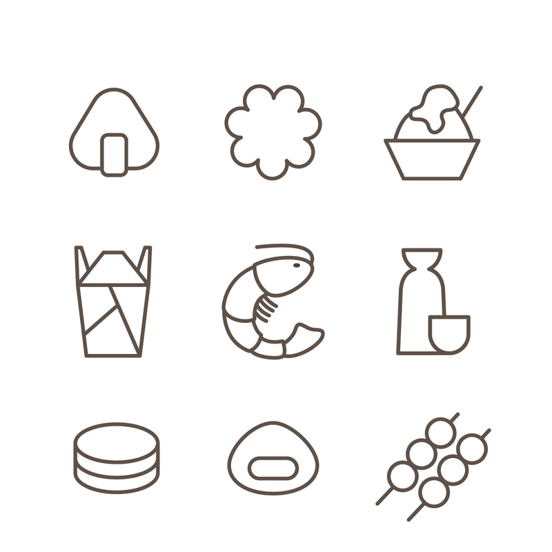 Japanese food icon set